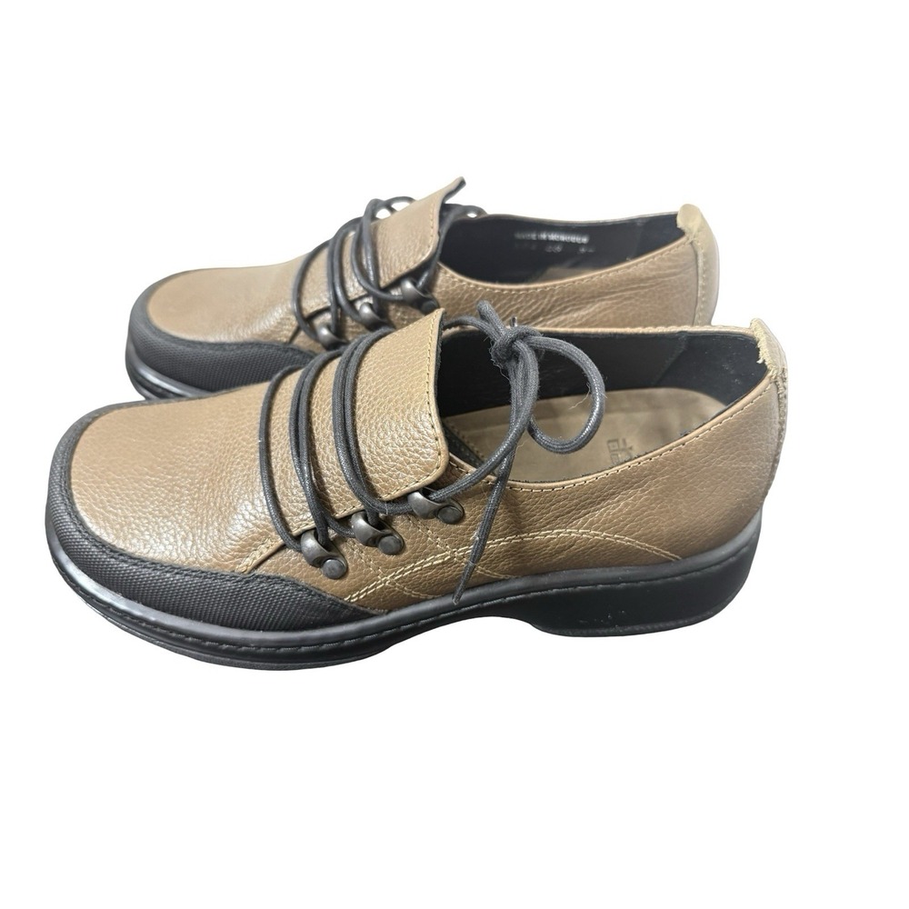 DANSKO Janika Brown Black Leather Lace Up Oxfords Clogs Women's 37